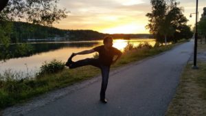 Utthita Hasta Padangusthasana in July 24th 2017. I pick  Utthita Hasta Padangusthasana or  Extendedhandtobigtoepose. While primarily known as a balance practice, it is also a great hamstringst
