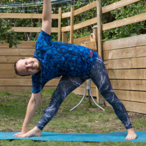 Trikonasana in June 22nd 2018. I bring a  Trianglepose or  Trikonasana, an all round pose that benefits as preparation for almost all kind of challenging poses.