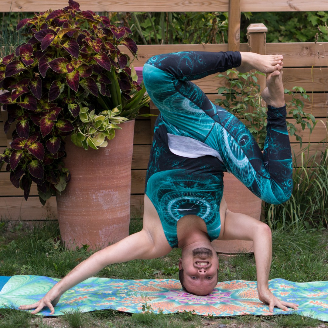 Bound angle pose in headstand Asana
