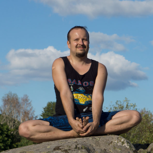 Bound angle pose on rock