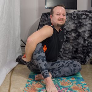 Marichyasana in January 6th 2019.  Marichyasana means Pose Dedicated to the Sage Marichi and the biggest challenge for me is the bind in which I need a strap.