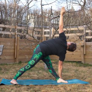 Revolved Triangle Pose in March 19th 2019.  Parivrttatrikonasana or  Revolved Triangle Pose is a vital part of my daily yogapractice. I haven't tried smudging as a cleansing process, closest I