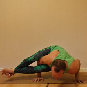 Eight Angle Pose in August 29th 2019. These poses are connected like shoulderstand and halasana, as I prefer to make an Elephant Trunk Pose before sliding into the eight angle. So I bring both